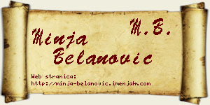 Minja Belanović vizit kartica